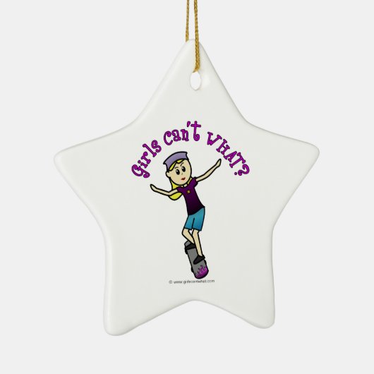 Lichte skateboarder keramisch ornament (Rechts)