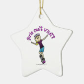 Lichte skateboarder keramisch ornament (Links)