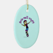 Lichte Skater met helm Keramisch Ornament (Rechts)