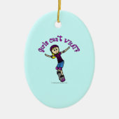 Lichte Skater met helm Keramisch Ornament (Voorkant)