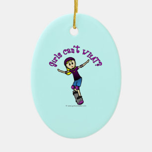 Lichte Skater met helm Keramisch Ornament