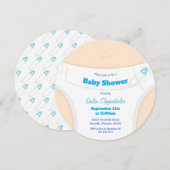 Lichte Skin & Luierblauw Baby shower Kaart (Voorkant / Achterkant)
