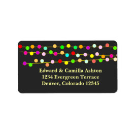 Lichte snaren Aanpasbaar Kerstmis Adreslabel Etiket