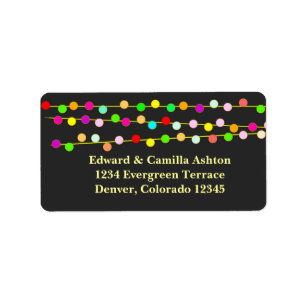 Lichte snaren Aanpasbaar Kerstmis Adreslabel Etiket