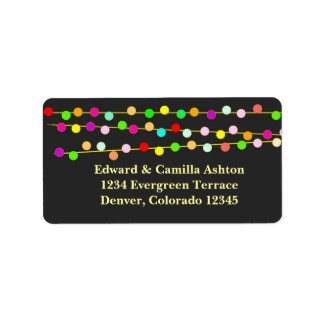 Lichte snaren Aanpasbaar Kerstmis Adreslabel Etiket