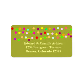 Lichte snaren Aanpasbaar Kerstmis Adreslabel Etiket