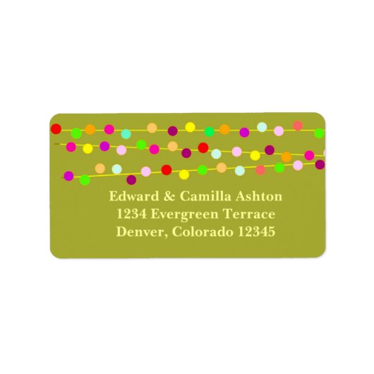 Lichte snaren Aanpasbaar Kerstmis Adreslabel Etiket (Voorkant)