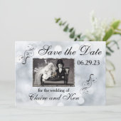 Lichte Sneeuw Glitter Vonken Bewaar de Datum Save The Date (Staand voorkant)