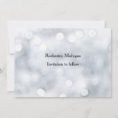Lichte Sneeuw Glitter Vonken Bewaar de Datum Save The Date (Achterkant)