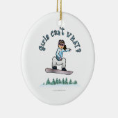 Lichte sneeuwboarder keramisch ornament (Rechts)