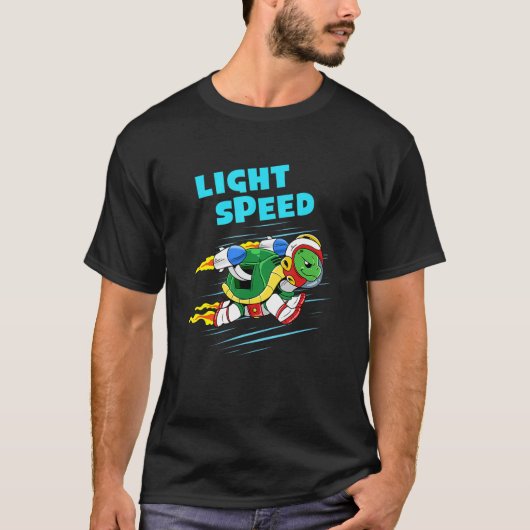 Lichte snelheid Schildpad Raket Reptiel Jetpack To T-shirt (Voorkant)