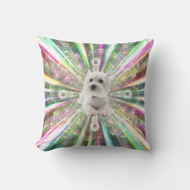 Lichte snelheid Westie Terrier Hond Kussen (Voorkant)