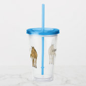 Lichte sorrel Brown Horse Realistic Illustration Acryl Drinkbeker (Rechts)