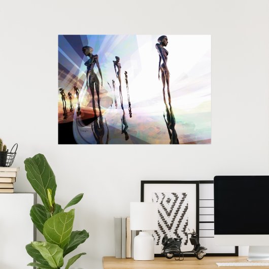 Lichte splitters - surrealistisch poster (Thuiskantoor)