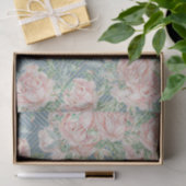 Lichte stalen blauwe en roze rozen tissuepapier (Geschenk)