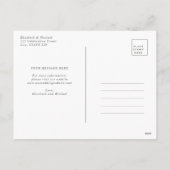 Lichte Stofblauwe Blosroze Gouden Bloemige Uitstel Feestdagenkaart (Achterkant)