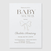 Lichte Stofblauwe Chic Strik Babyshower Magnet voo (Voorkant)