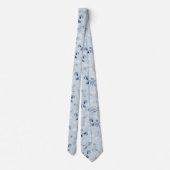 Lichte Stofblauwe Eucalyptus Groene Huwelijk Stropdas (Achterkant)