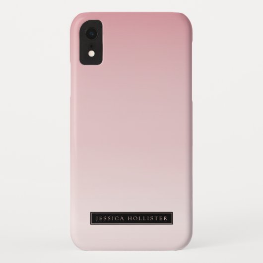 Lichte stoffige roze ombre-gradiënt en jouw naam Case-Mate iPhone case (Achterkant)
