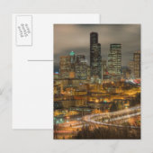 Lichte stromen van auto's 's nachts briefkaart (Voorkant / Achterkant)