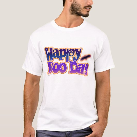 Lichte T-shirts - HAPPY BOO DAG - Halloween (Voorkant)