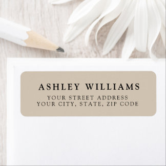Lichte Taupe Minimalistische Elegante Retoursticke Etiket