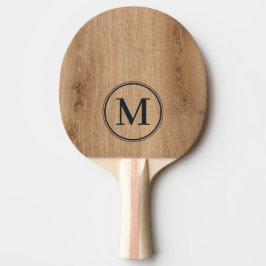 Lichte Teak Houten Monogram Tafeltennisbatje