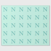 Lichte Teal Beginletter Trendy Pastel Mintblauw Cadeaupapier (Vlak)