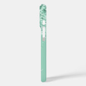Lichte Teal Glitter Drips Glam Handtekening Case-Mate iPhone Case (Achterkant / Links)