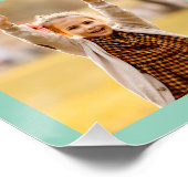 Lichte Teal Griekse Sleutel Monogram 8 Foto Collag Perfect Poster (Hoek)