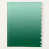 Lichte Teal Jager Groen Ombre Gebogen Swash Naam Planner (Achterkant)