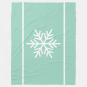 Lichte Teal Mint Witte Sneeuwvlok Horizontale Stre Fleece Deken (Voorkant)