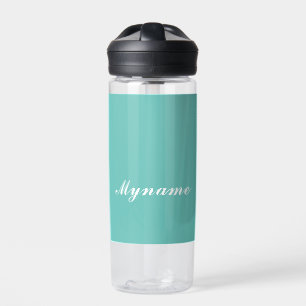 Lichte Teal Trendy Moderne Minimalistische Chic Na Waterfles