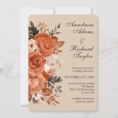 Lichte terracotta en Oranje huwelijksuitnodiging Kaart (Voorkant)