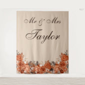 Lichte terracotta en verbrande Sinaasappel bruilof Wandkleed (Voorkant)