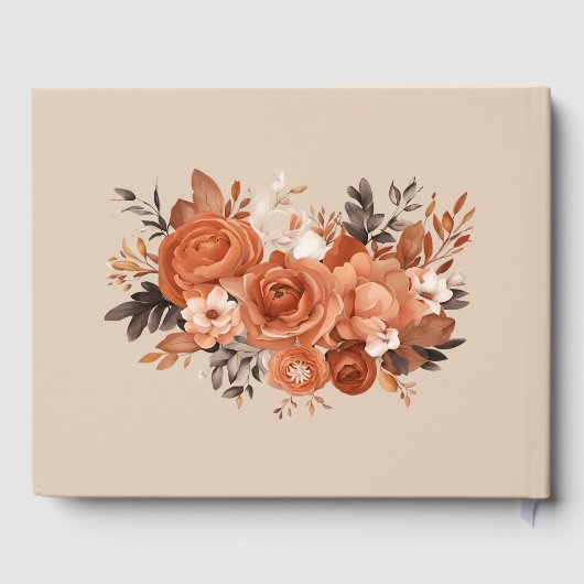 Lichte terracotta en verbrande Sinaasappels bruilo Gastenboek (Achterkant)