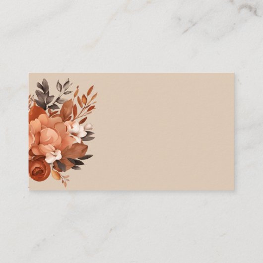 Lichte terracotta en verbrande Sinaasappels bruilo Informatiekaartje (Achterkant)