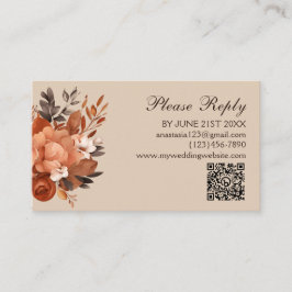 Lichte terracotta en verbrande Sinaasappels bruilo Informatiekaartje
