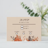 Lichte terracotta en verbrande Sinaasappels bruilo RSVP Kaartje (Staand voorkant)