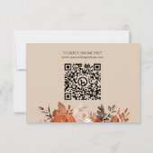 Lichte terracotta en verbrande Sinaasappels bruilo RSVP Kaartje (Achterkant)