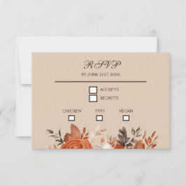 Lichte terracotta en verbrande Sinaasappels bruilo RSVP Kaartje
