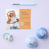 Lichte Terracotta FOTO Bruiloft DATUM QR CODE Flyer (Enkel)