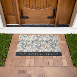 Lichte Terracotta Grijze Botanische Boho Achternaa Deurmat