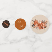 Lichte Terracotta & Verbrande Sinaasappel Monogram Confetti (Achterkanten)