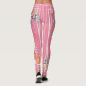 Lichte Tone Pastel Pink Floral Art Elegant Women's Leggings (Achterkant)