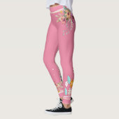 Lichte Tone Pastel Pink Floral Art Elegant Women's Leggings (Links)
