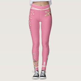 Lichte Tone Pastel Pink Floral Art Elegant Women's Leggings