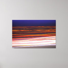 Lichte treinen van het passeerverkeer op de weg canvas afdruk