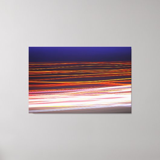 Lichte treinen van het passeerverkeer op de weg canvas afdruk (Voorkant)