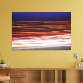 Lichte treinen van het passeerverkeer op de weg canvas afdruk (Insitu (Woonkamer))